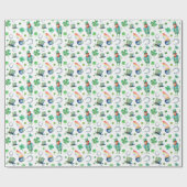 Waterverf St. Patrick's Day Pattern Cadeaupapier (Vlak)