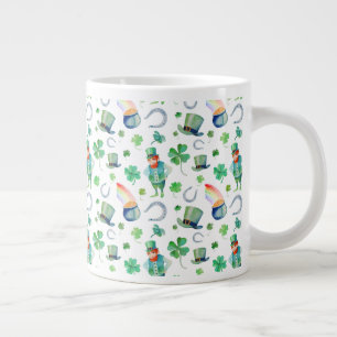 Waterverf St. Patrick's Day Pattern Extra Grote Beker