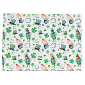 Waterverf St. Patrick's Day Pattern Groot Cadeauzakje (Achterkant)
