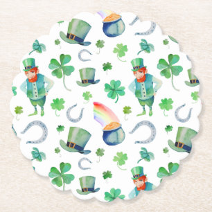 Waterverf St. Patrick's Day Pattern Kartonnen Onderzetters