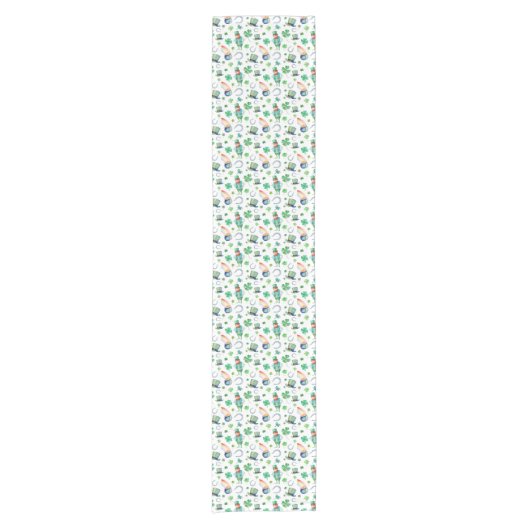 Waterverf St. Patrick's Day Pattern Korte Tafelloper (Voorkant)