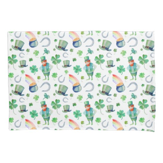 Waterverf St. Patrick's Day Pattern Kussensloop (Voorkant-Links)