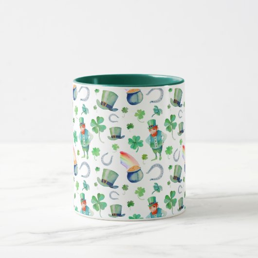 Waterverf St. Patrick's Day Pattern Mok (Midden)