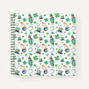 Waterverf St. Patrick's Day Pattern Notitieboek