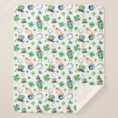Waterverf St. Patrick's Day Pattern Sherpa Deken (Voorkant)