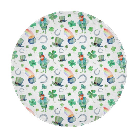 Waterverf St. Patrick's Day Pattern Snijplank (Voorkant)