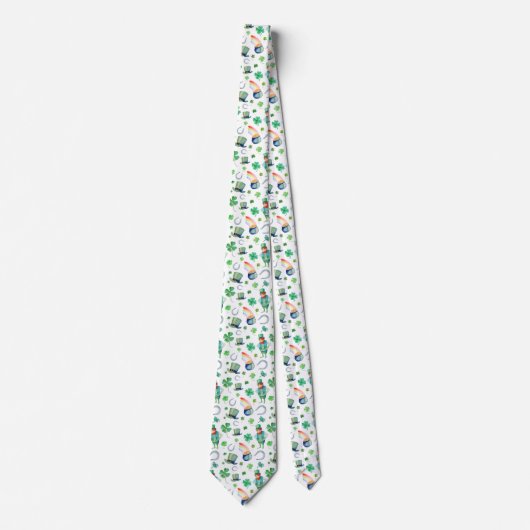 Waterverf St. Patrick's Day Pattern Stropdas (Voorkant)