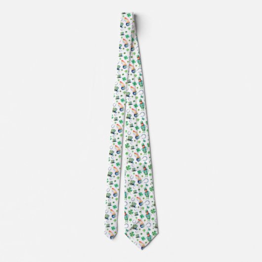 Waterverf St. Patrick's Day Pattern Stropdas (Achterkant)