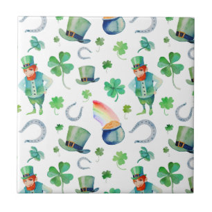 Waterverf St. Patrick's Day Pattern Tegeltje