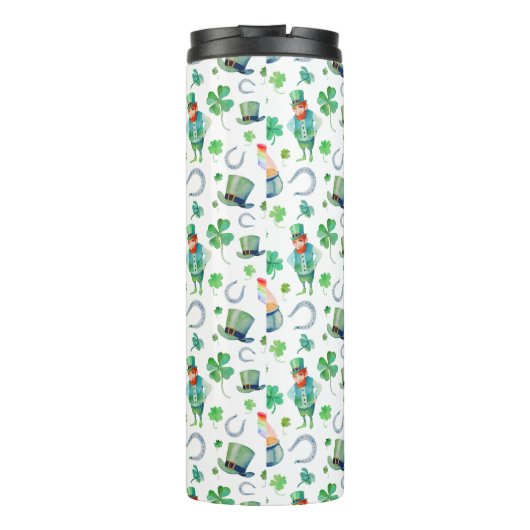 Waterverf St. Patrick's Day Pattern Thermosbeker (Achterkant)