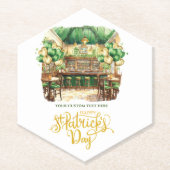 Waterverf St. Patrick's Day Pub Custom Kartonnen Onderzetters (Voorkant)