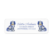 Waterverf Staffordshire Dogs Return Address Label (Voorkant)