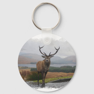 Waterverf Stag Sleutelhanger