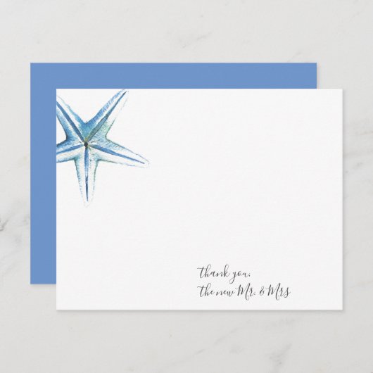 Waterverf Starfish Bedankt Kaart voor schrijfberic Notitiekaartje (Voorkant / Achterkant)