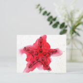Waterverf Starfish Briefkaart (Staand voorkant)
