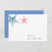Waterverf Starfish Dank u wel Notitiekaartje (Voorkant / Achterkant)
