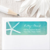 Waterverf Starfish Elegant Beach Wedding Etiket (Insitu)