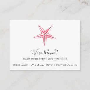 Waterverf Starfish New Home Moving Announge Informatiekaartje