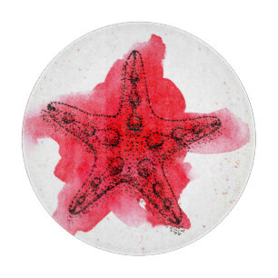 Waterverf Starfish Snijplank