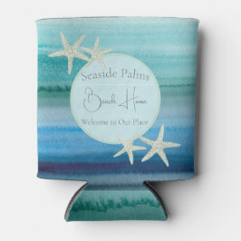 Waterverf Starfish Vakantiehuis Drink Hugger Blikjeskoeler