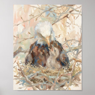 Waterverf Steenarend Nest Natuur Kunst Poster