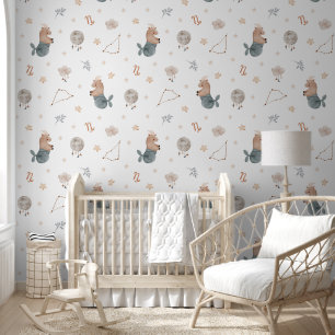 Waterverf Steenbok Zodiac Babykamer Behang