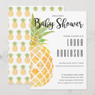 Waterverf Stencil Baby shower ananas Kaart