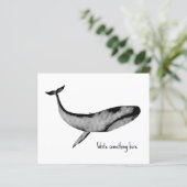 Waterverf Stencil Blue Whale papier blad (Staand voorkant)