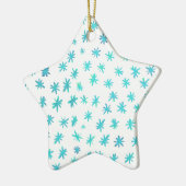 Waterverf sterren - aqua keramisch ornament (Links)