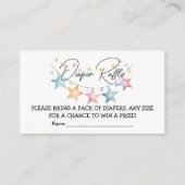 Waterverf Sterren Baby shower Luier Raffle Kaart (Voorkant)