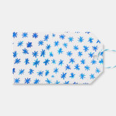 Waterverf sterren - blauw cadeaulabel (Voorkant (Horizontaal))