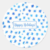 Waterverf sterren - blauw ronde sticker (Voorkant)