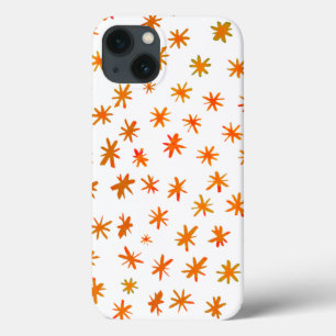 Waterverf sterren - oranje iPhone 13 hoesje