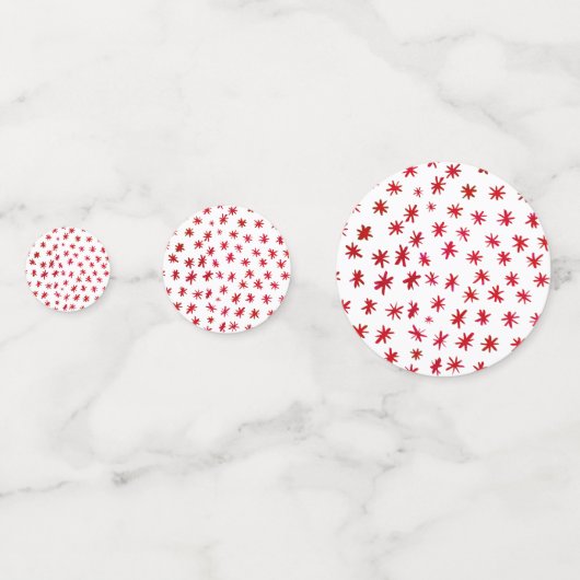 Waterverf sterren - rood confetti (Achterkanten)