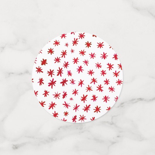 Waterverf sterren - rood confetti (Kleine voorkant)