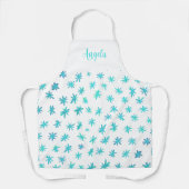 Waterverf sterren - turquoise schort (Voorkant)