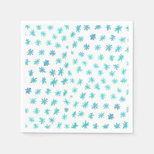 Waterverf sterren - turquoise servet