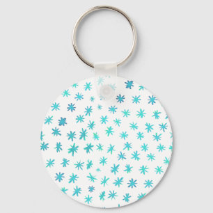 Waterverf sterren - turquoise sleutelhanger