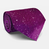 Waterverf sterrenstelsels paars roze stropdas (Opgerold)
