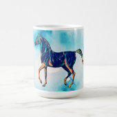 Waterverf stijl Aqua Blue Horse Mok Cup (Center)