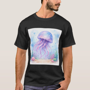 Waterverf stijl cartoon kwal t-shirt