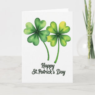 Waterverf stijl Lucky Clover Kaart