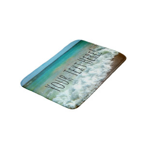  Waterverf Stijl strand Ocean Turquoise Badmat