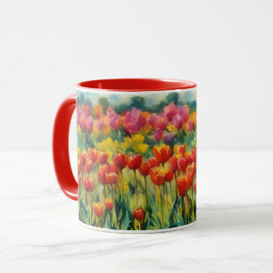 Waterverf Stijl Tulp Bloem Art Mok