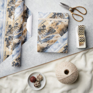 Waterverf Stijl Wolf Wolven Dier Natuur Kunst Cadeaupapier