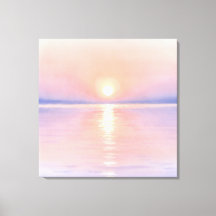 Waterverf stijl Zon - Zeegezicht Kunst