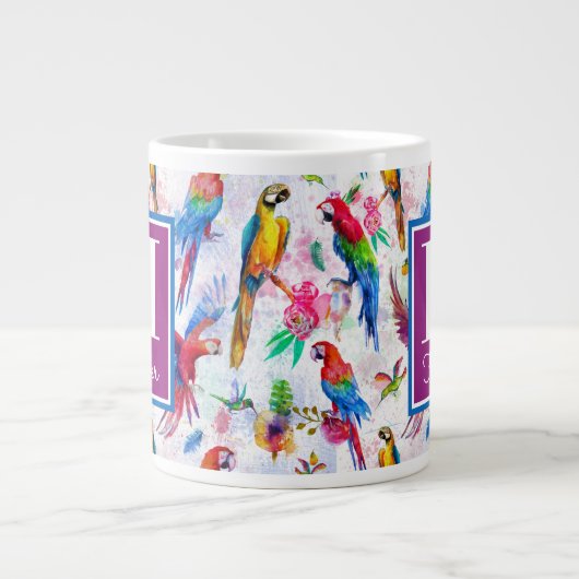 Waterverf stijlpagina's | Jouw namen toevoegen Jumbo Mok (Voorkant)