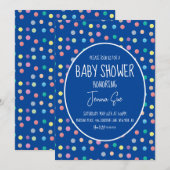 Waterverf Stippen Baby shower Kaart (Voorkant / Achterkant)