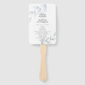 Waterverf Stofblauw Stof Salie Bloemmotief Handwaaier (Voorkant)