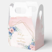 Waterverf Stoffig blauw en blozend eucalyptus Bedankdoosjes (Geopend)